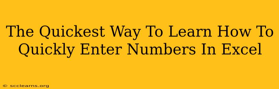 The Quickest Way To Learn How To Quickly Enter Numbers In Excel