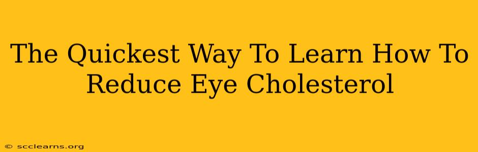 The Quickest Way To Learn How To Reduce Eye Cholesterol