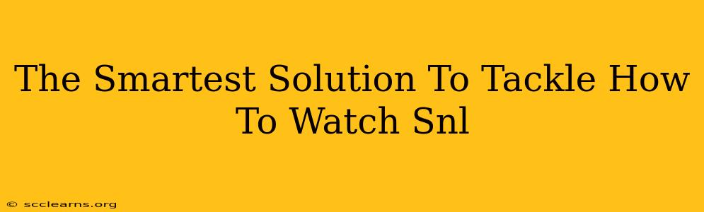 The Smartest Solution To Tackle How To Watch Snl