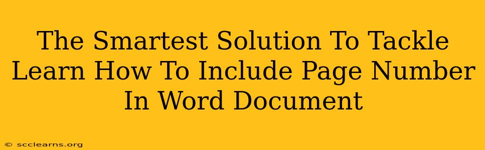 The Smartest Solution To Tackle Learn How To Include Page Number In Word Document