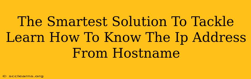 The Smartest Solution To Tackle Learn How To Know The Ip Address From Hostname