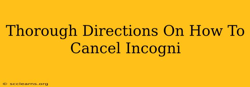 Thorough Directions On How To Cancel Incogni