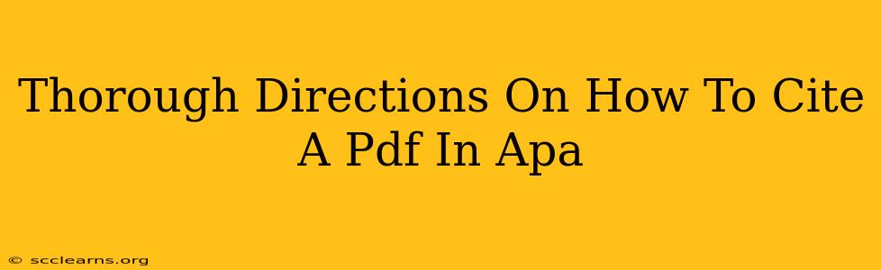 Thorough Directions On How To Cite A Pdf In Apa