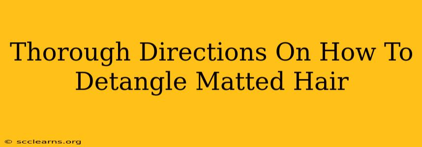 Thorough Directions On How To Detangle Matted Hair