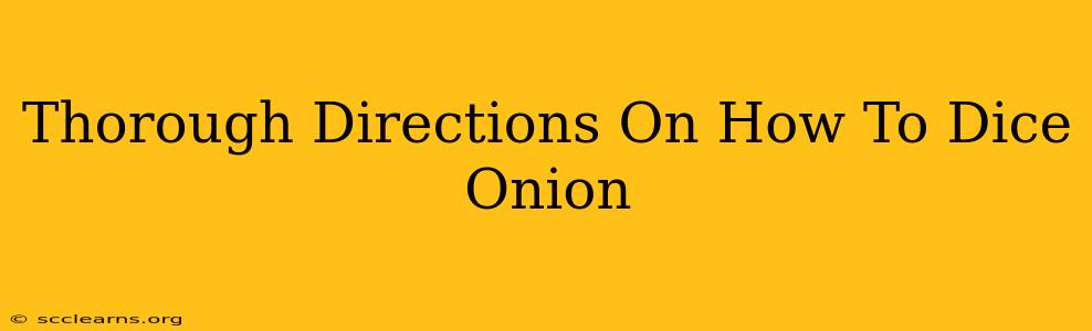 Thorough Directions On How To Dice Onion