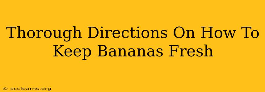 Thorough Directions On How To Keep Bananas Fresh