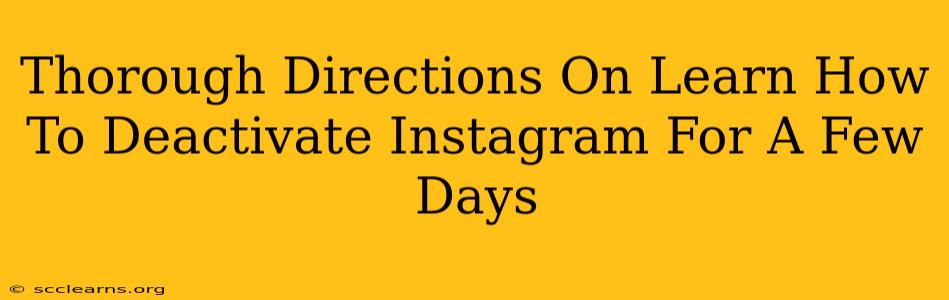 Thorough Directions On Learn How To Deactivate Instagram For A Few Days