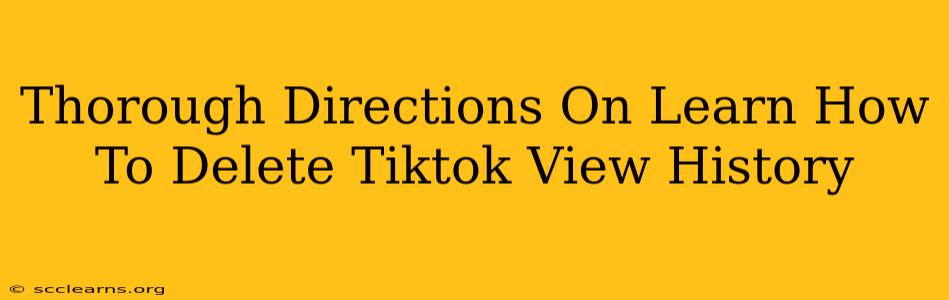 Thorough Directions On Learn How To Delete Tiktok View History