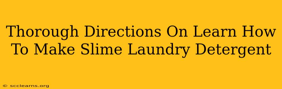 Thorough Directions On Learn How To Make Slime Laundry Detergent