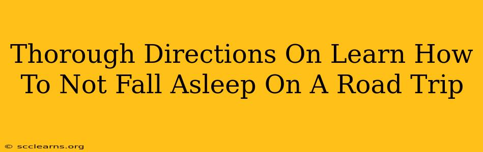 Thorough Directions On Learn How To Not Fall Asleep On A Road Trip