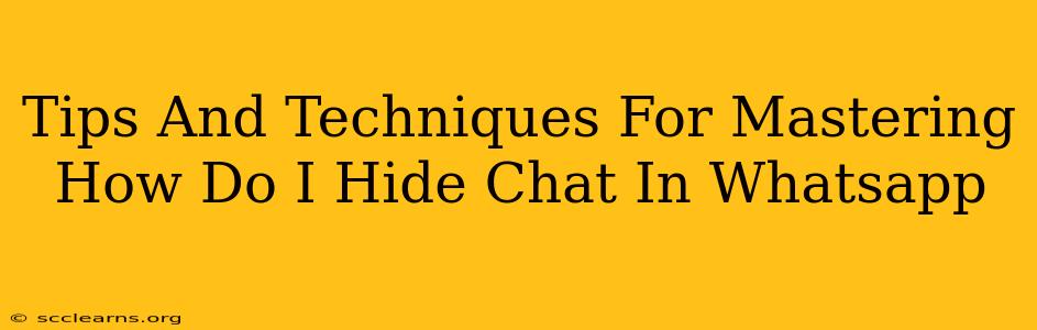 Tips And Techniques For Mastering How Do I Hide Chat In Whatsapp