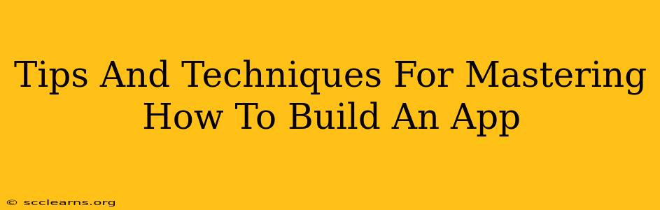 Tips And Techniques For Mastering How To Build An App