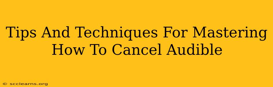 Tips And Techniques For Mastering How To Cancel Audible