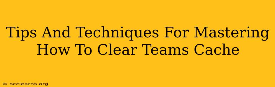 Tips And Techniques For Mastering How To Clear Teams Cache