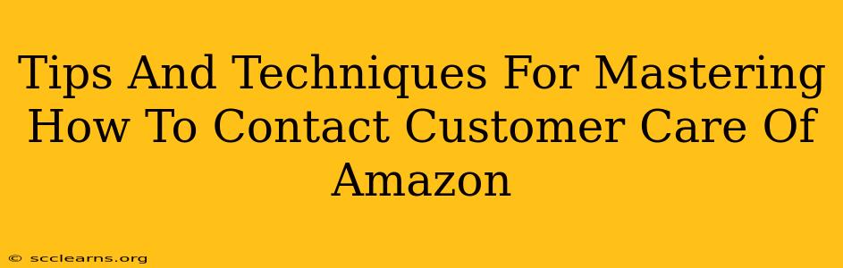 Tips And Techniques For Mastering How To Contact Customer Care Of Amazon