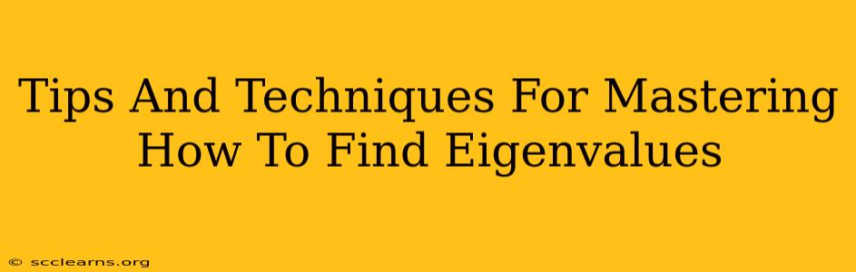 Tips And Techniques For Mastering How To Find Eigenvalues