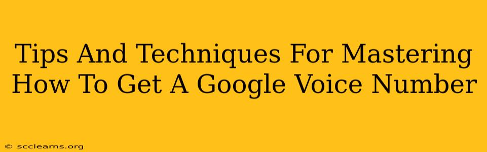 Tips And Techniques For Mastering How To Get A Google Voice Number