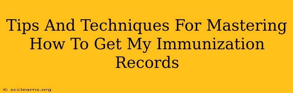 Tips And Techniques For Mastering How To Get My Immunization Records