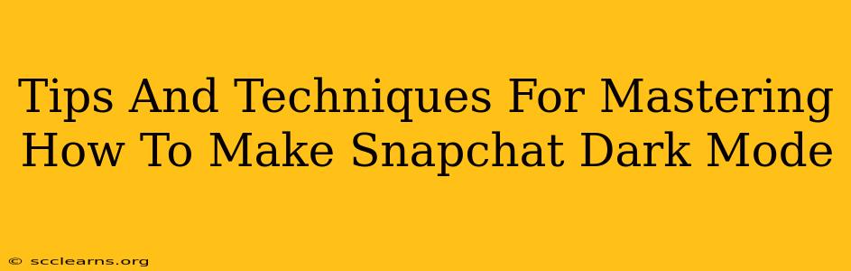 Tips And Techniques For Mastering How To Make Snapchat Dark Mode