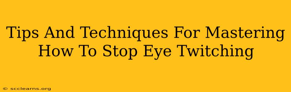 Tips And Techniques For Mastering How To Stop Eye Twitching