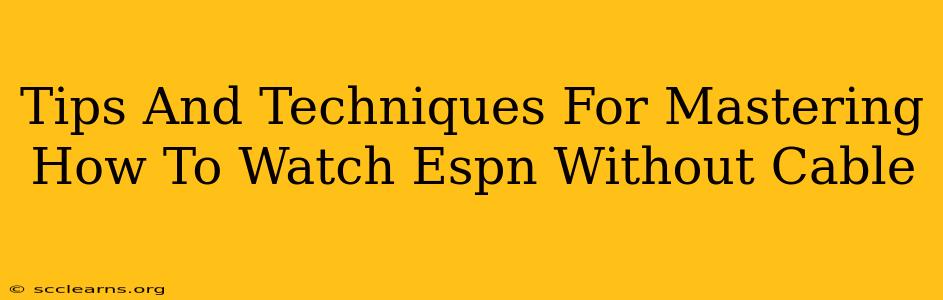 Tips And Techniques For Mastering How To Watch Espn Without Cable