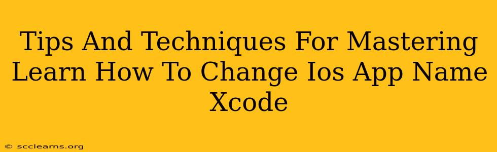 Tips And Techniques For Mastering Learn How To Change Ios App Name Xcode