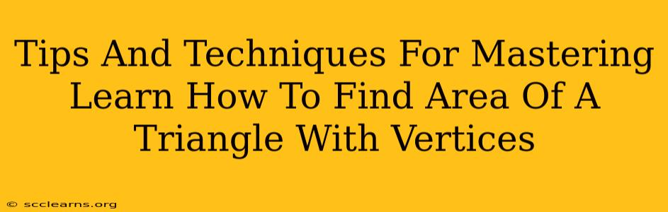 Tips And Techniques For Mastering Learn How To Find Area Of A Triangle With Vertices