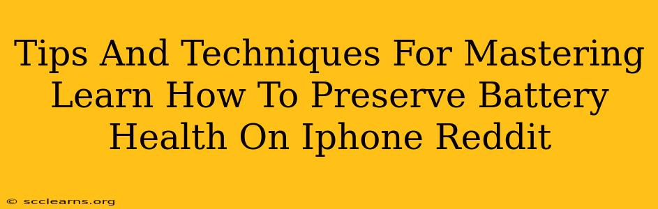 Tips And Techniques For Mastering Learn How To Preserve Battery Health On Iphone Reddit
