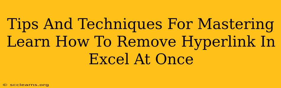 Tips And Techniques For Mastering Learn How To Remove Hyperlink In Excel At Once