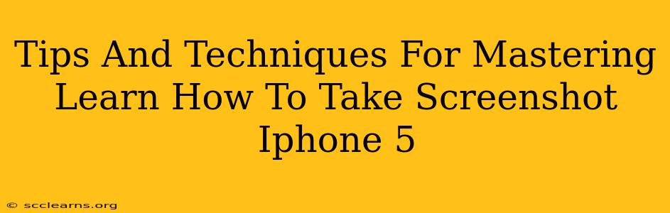 Tips And Techniques For Mastering Learn How To Take Screenshot Iphone 5