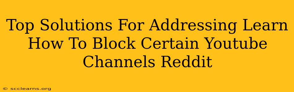 Top Solutions For Addressing Learn How To Block Certain Youtube Channels Reddit