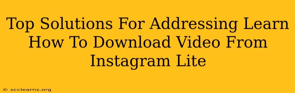 Top Solutions For Addressing Learn How To Download Video From Instagram Lite