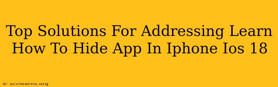 Top Solutions For Addressing Learn How To Hide App In Iphone Ios 18