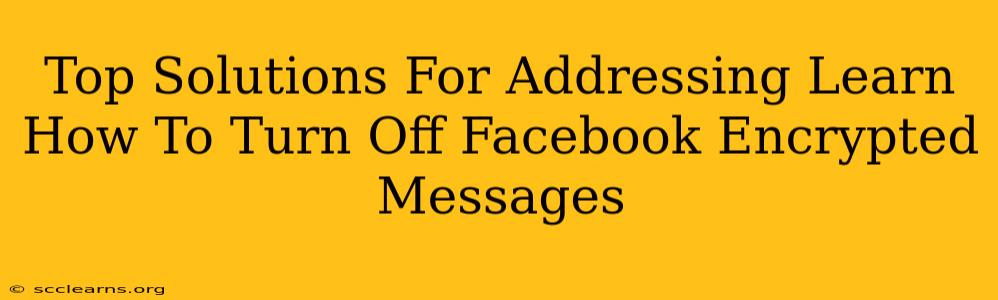 Top Solutions For Addressing Learn How To Turn Off Facebook Encrypted Messages