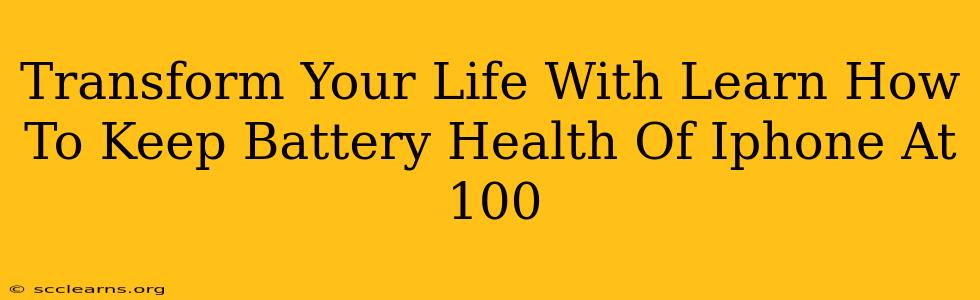 Transform Your Life With Learn How To Keep Battery Health Of Iphone At 100