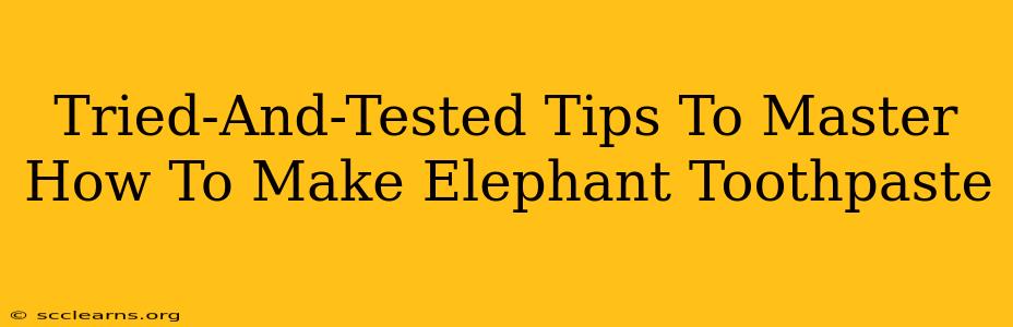 Tried-And-Tested Tips To Master How To Make Elephant Toothpaste