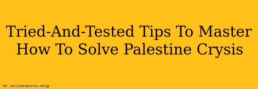 Tried-And-Tested Tips To Master How To Solve Palestine Crysis