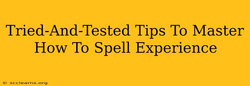 Tried-And-Tested Tips To Master How To Spell Experience