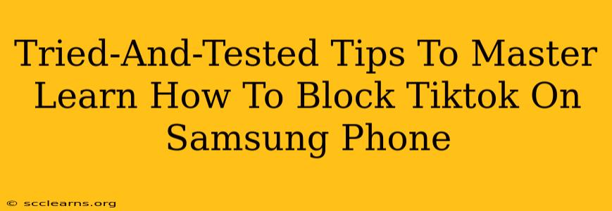 Tried-And-Tested Tips To Master Learn How To Block Tiktok On Samsung Phone