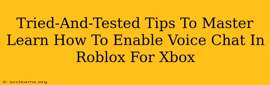 Tried-And-Tested Tips To Master Learn How To Enable Voice Chat In Roblox For Xbox