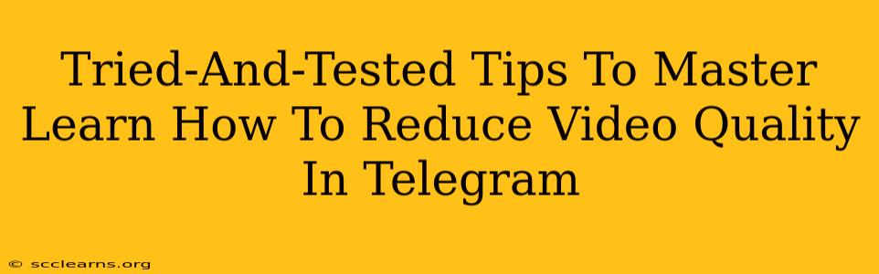 Tried-And-Tested Tips To Master Learn How To Reduce Video Quality In Telegram