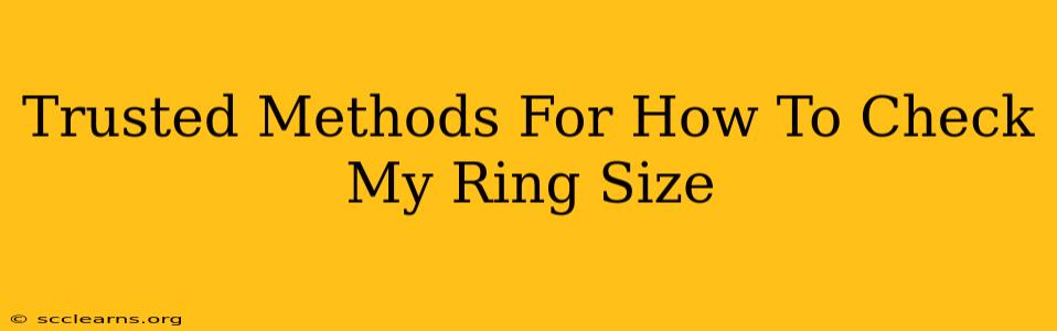 Trusted Methods For How To Check My Ring Size