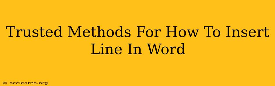 Trusted Methods For How To Insert Line In Word