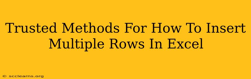 Trusted Methods For How To Insert Multiple Rows In Excel
