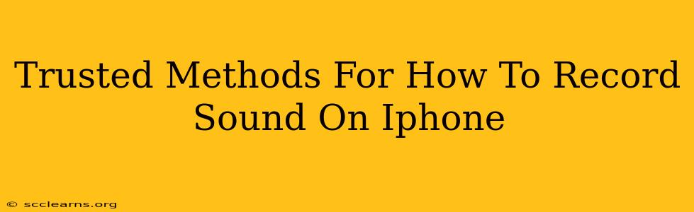 Trusted Methods For How To Record Sound On Iphone