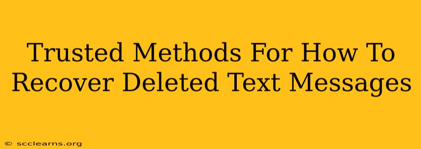 Trusted Methods For How To Recover Deleted Text Messages