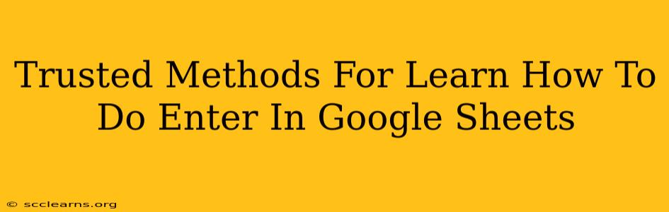 Trusted Methods For Learn How To Do Enter In Google Sheets