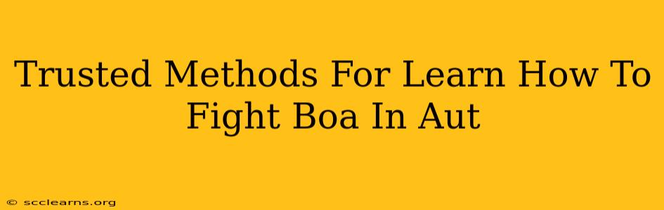 Trusted Methods For Learn How To Fight Boa In Aut