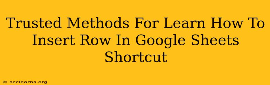 Trusted Methods For Learn How To Insert Row In Google Sheets Shortcut