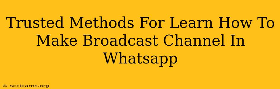 Trusted Methods For Learn How To Make Broadcast Channel In Whatsapp